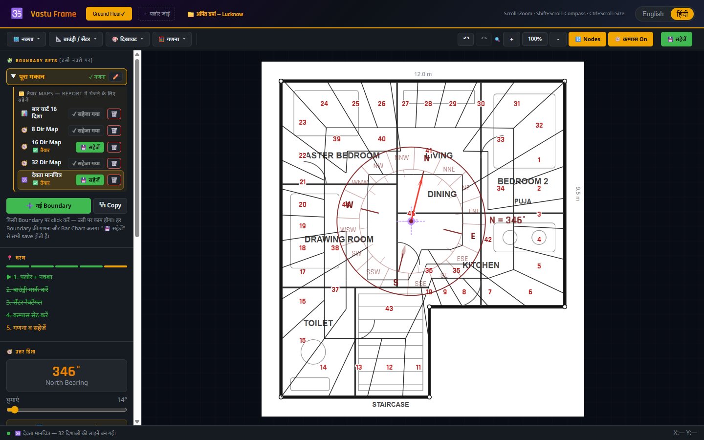 Vastu Analyser V3 devta map